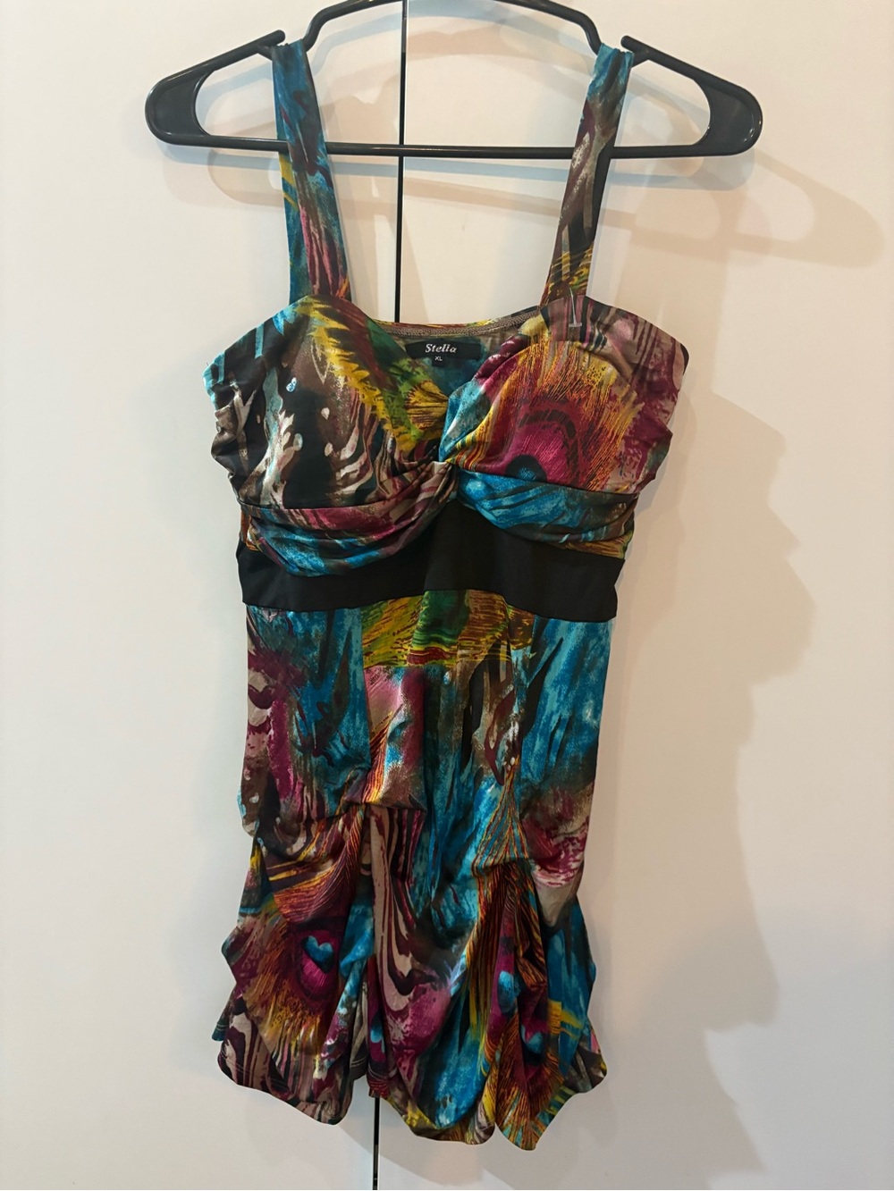 Stella Multicolor Abstract Print Romper with Sweetheart Bust
